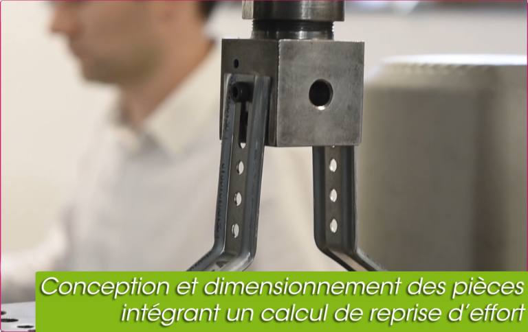 Dimensionnement des pièces selon calcul de reprise d'effort